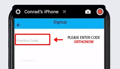 enter code orthonow