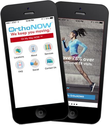 OrthoNOW mobile App Android and iPhone Orthopedic Urgent Care