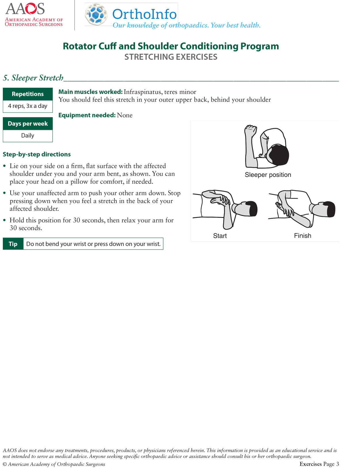 Rotator Cuff and Shoulder Conditioning Program