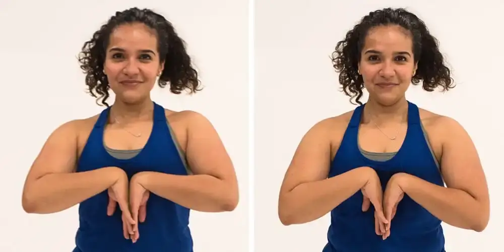 Reverse prayer stretch